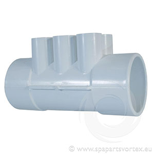 Water Manifold 2 Inch Socket x 2 Inch Socket x 3/4 Inch Socket (6PT)